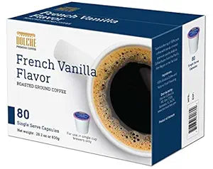 Dolche Premium Coffee – 2.0 Compatible Single Serve Cups (French Vanilla, 80)