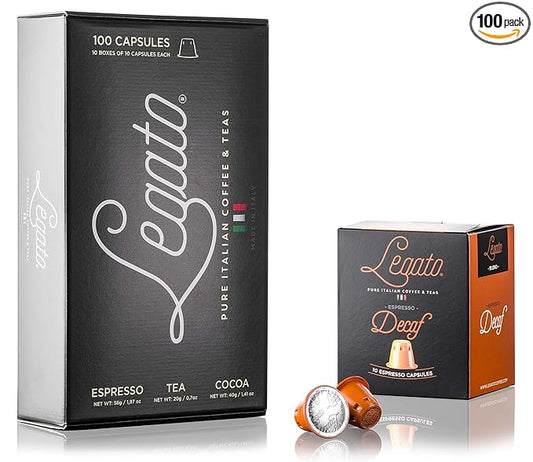 Legato Espresso Capsules (Decaf, 100)